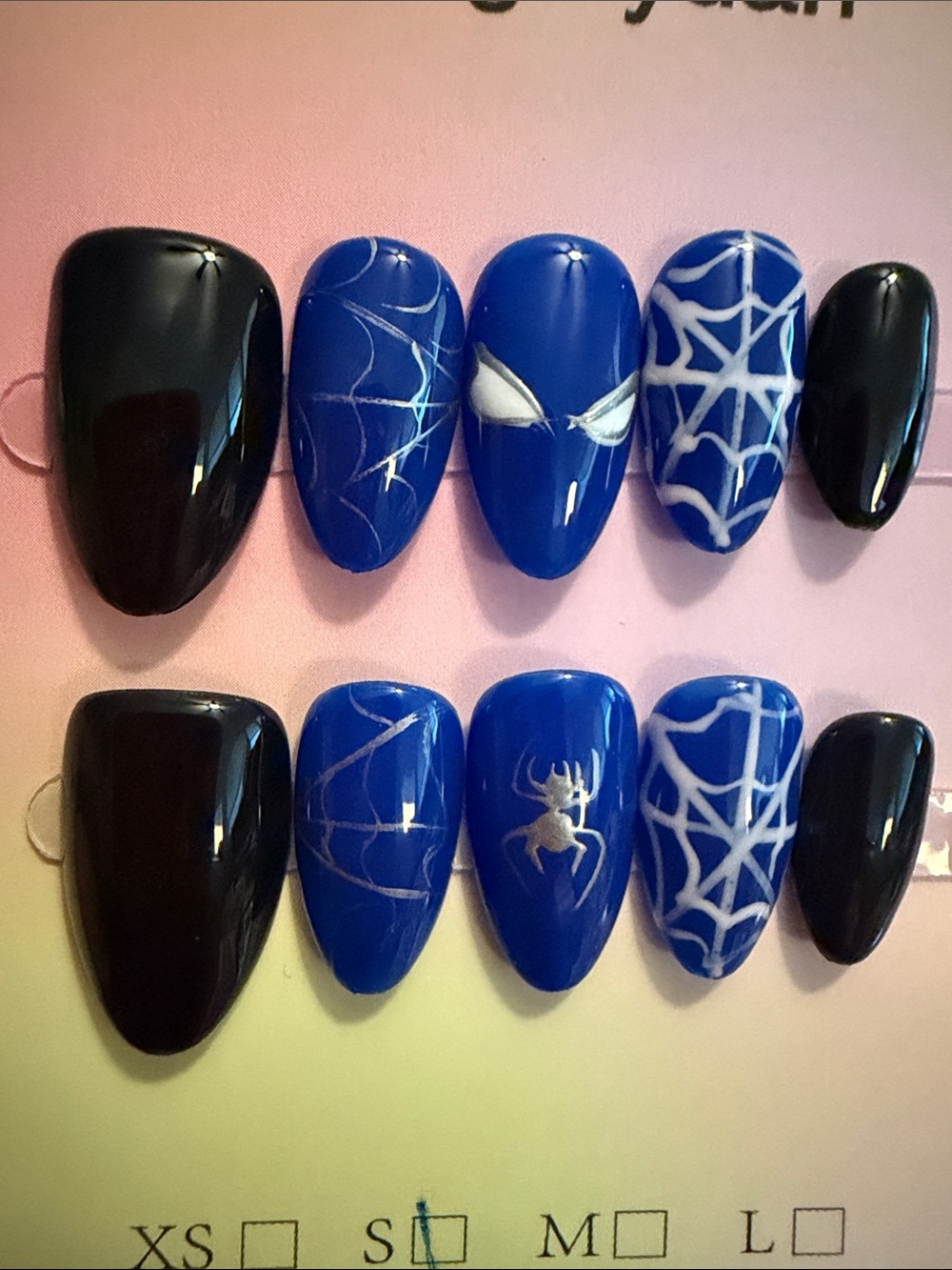 Blue Spider man handmade acrylic Press-On Nails - Kids Accessories